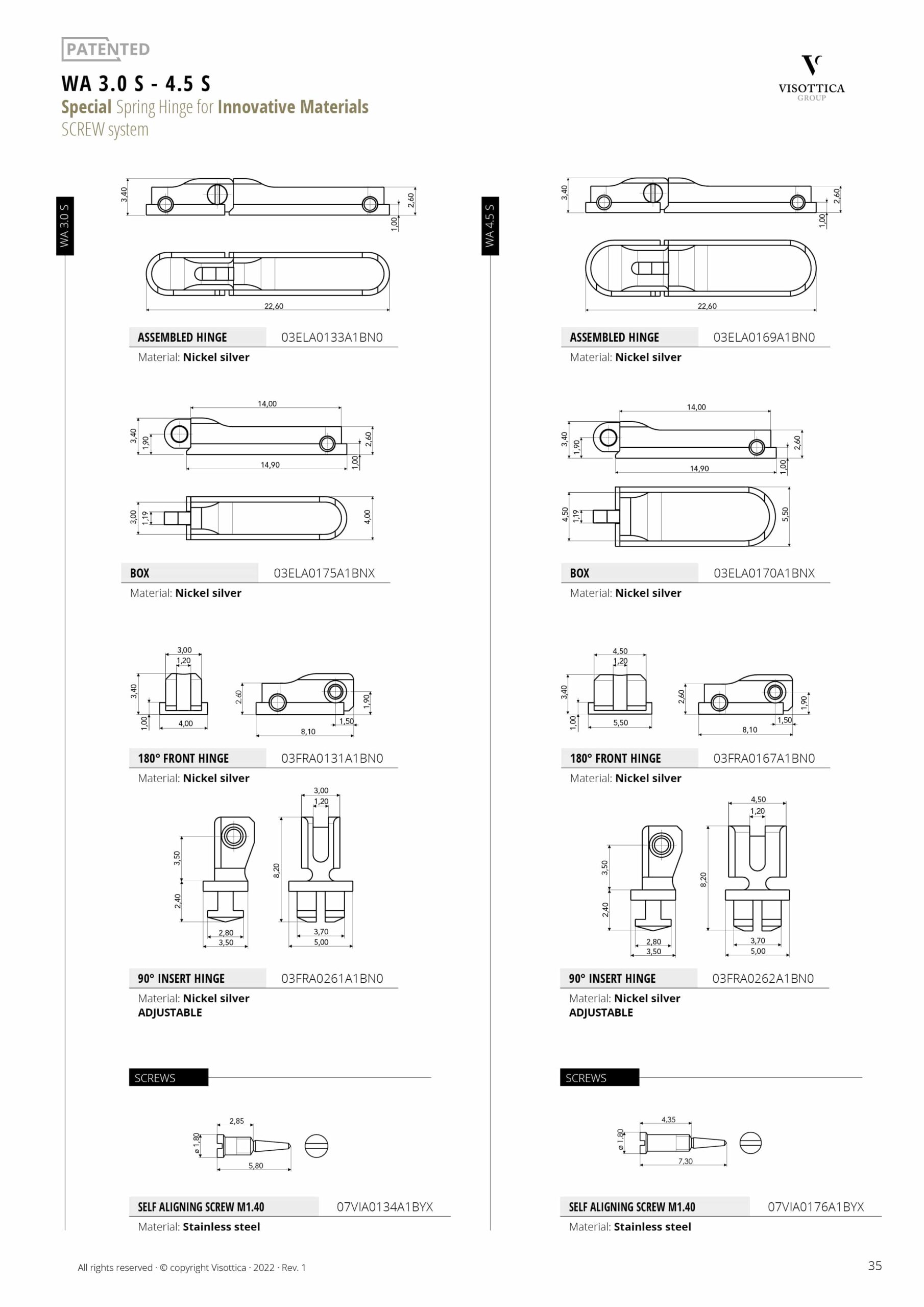 WA 3.0 S - 4.5 S WA 3.0 S - 4.5 S