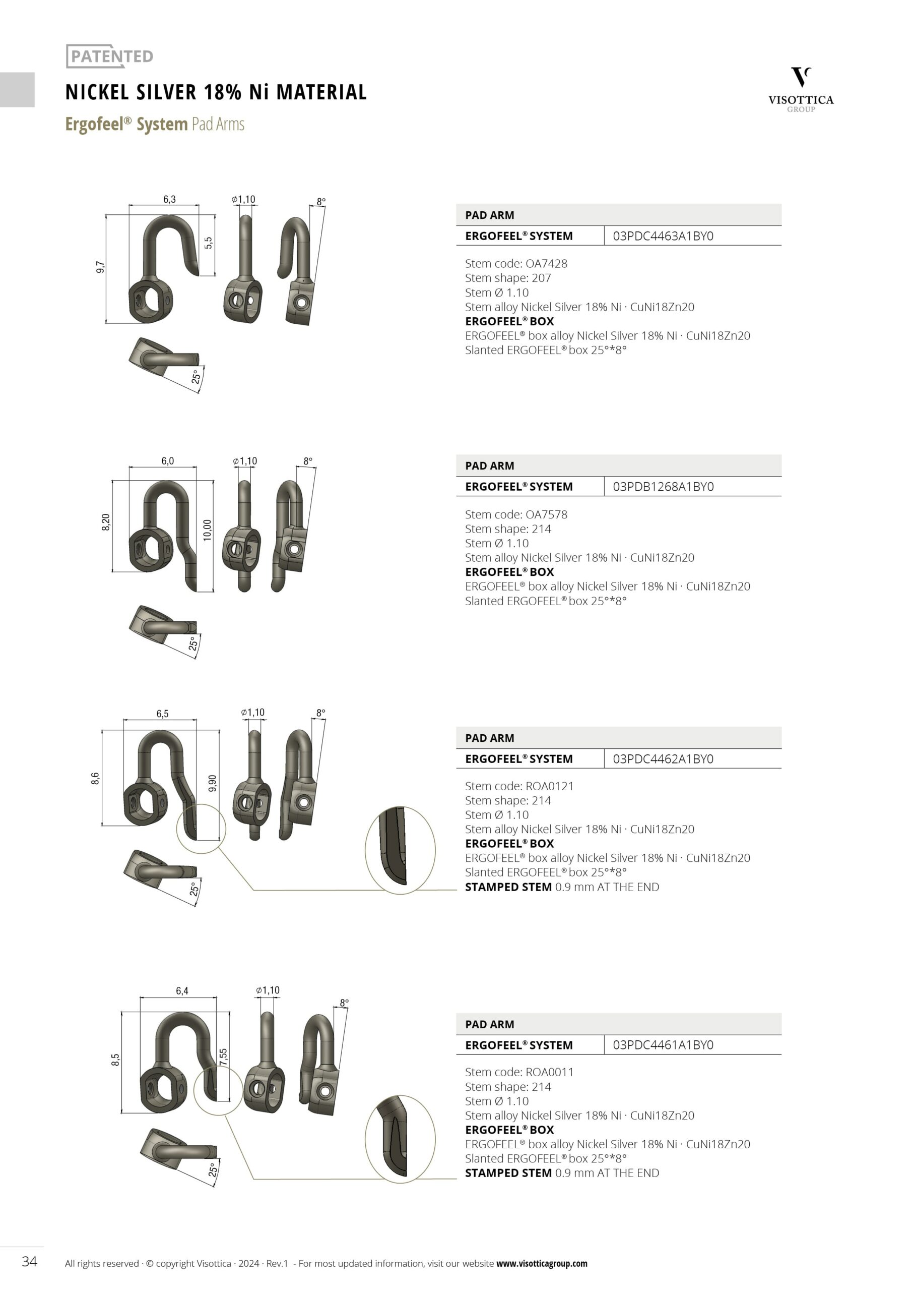 Ergofeel System - Nickel Silver 18% Ni Material