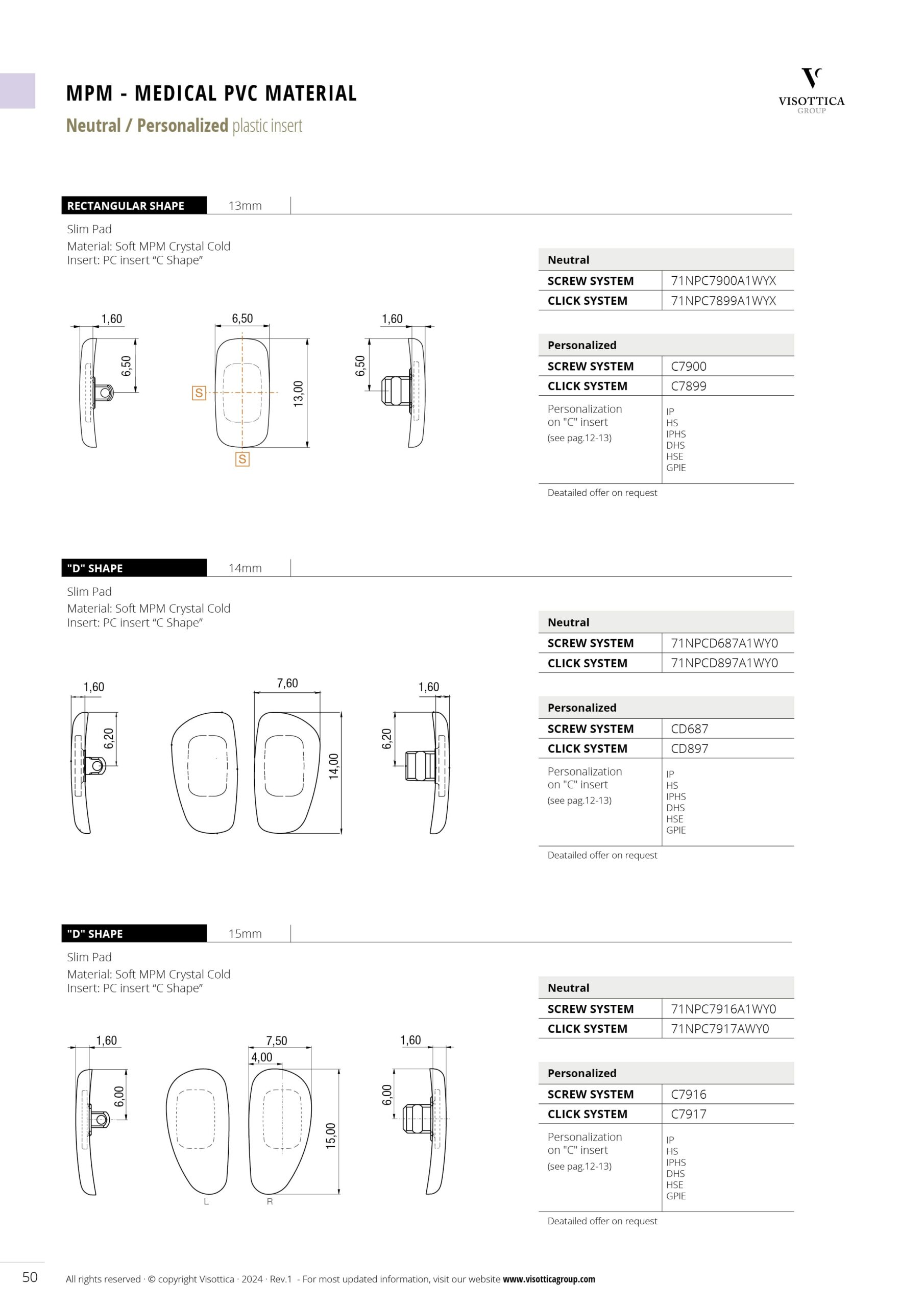 Screw and Click System | Nose Pads - MPM - Medical PVC Material - Neutral / Personalized Plastic Insert Screw and Click System | Nose Pads - MPM - Medical PVC Material - Neutral / Personalized Plastic Insert