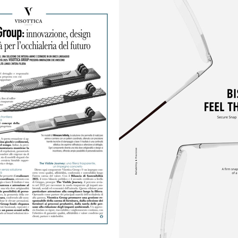 Articolo di Vision Biz dedicato alle innovazioni e componenti per occhialeria di Visottica Group